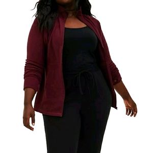 Torrid Deep Wine Athletic Zip Up Jacket
